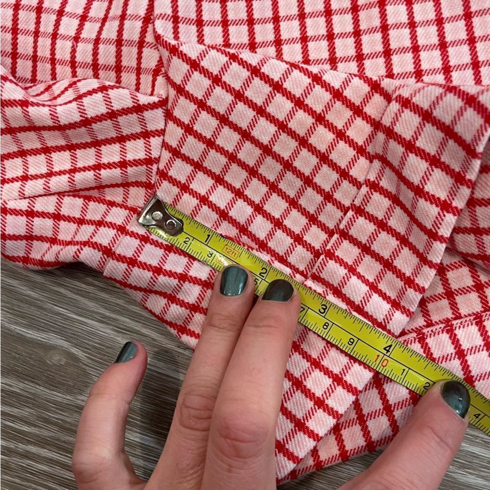 Twik Plaid Red And Whit High Waist Bermuda Retro shorts M - Picture 9 of 10
